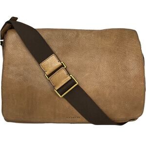 Coach G1373-71070 Legacy Pebbled Leather Messenger Bag Tan Crossbody